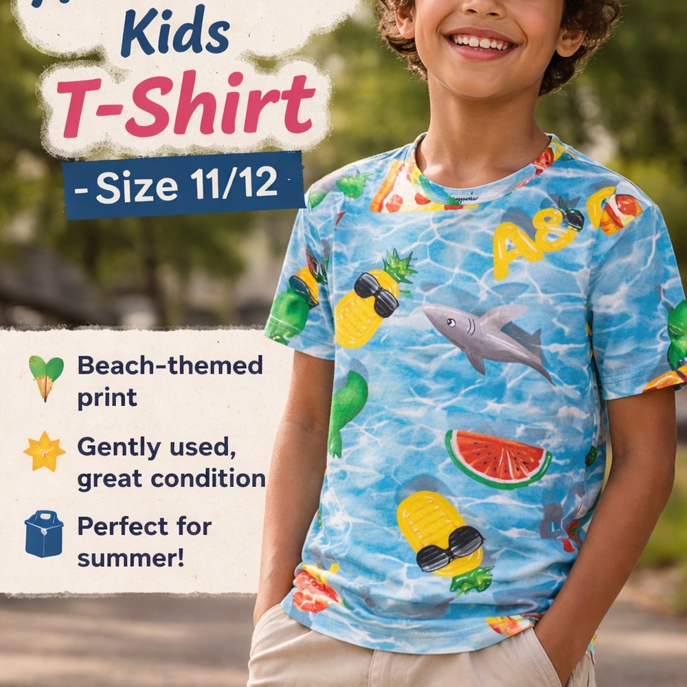 Abercrombie Kids Blue Beach Graphic Tee